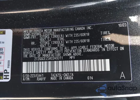 2024 Lexus Nx 350 Premium z USA, uszkodzony, nr VIN 2T2GGCEZ5RC049311